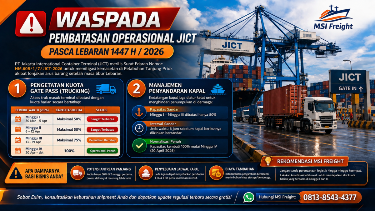 WASPADA PEMBATASAN OPERASIONAL JICT PASCA LEBARAN 1447 H : 2026