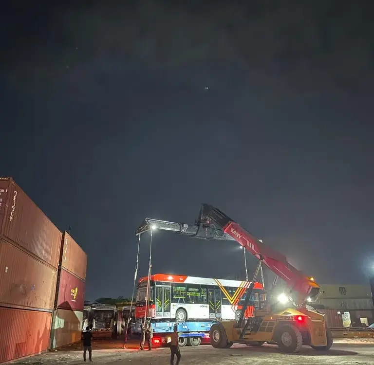 Unloading E-Bus Transjakarta